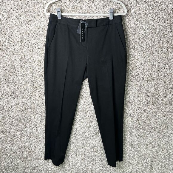 Theory Pants Women’s 6 Ibbey C Black Fostered Cropped Dress Pants NWT - Picture 1 of 10